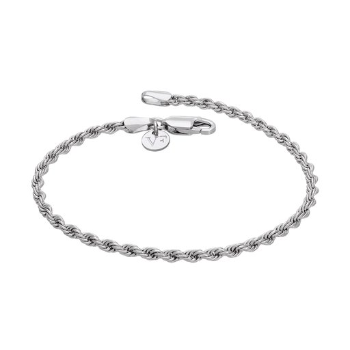 Cordellarmband i äkta silver 18cm