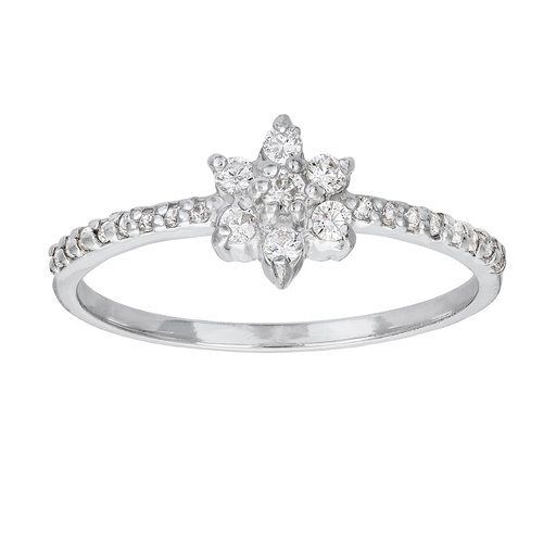 Ring i äkta silver med blomma