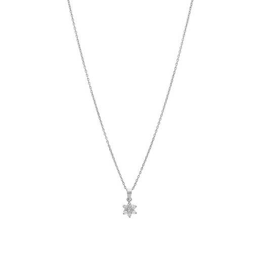 Halsband i äkta silver blomma med kubisk zirkonia