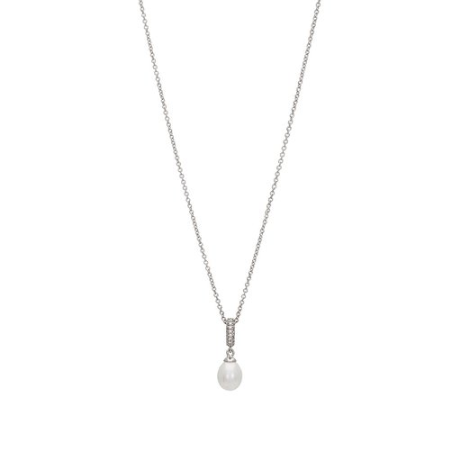 Halsband i äkta silver med en sötvattenspärla