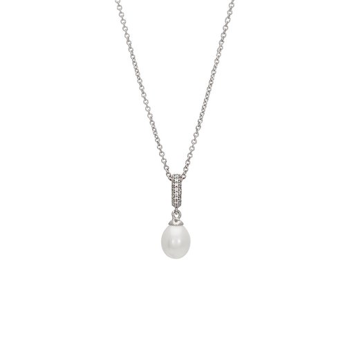 Halsband i äkta silver med en sötvattenspärla