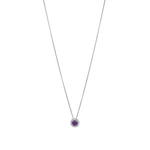 Halsband i äkta silver lila