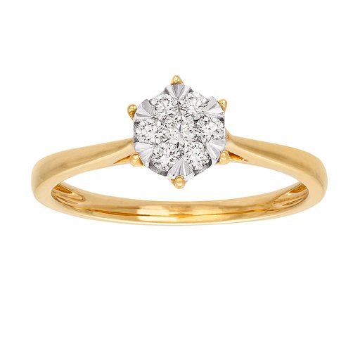 Diamantring i 18K guld med flera diamanter