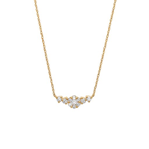 Diamanthalsband i 18K guld med flera diamanter