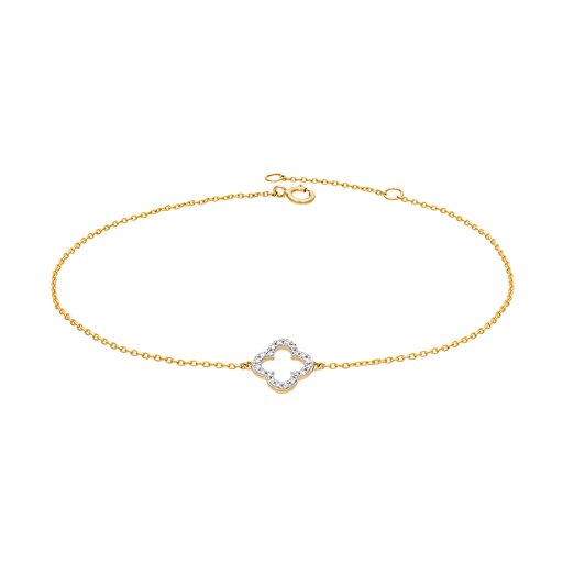 Diamantarmband i 18K guld - Fyrklöver