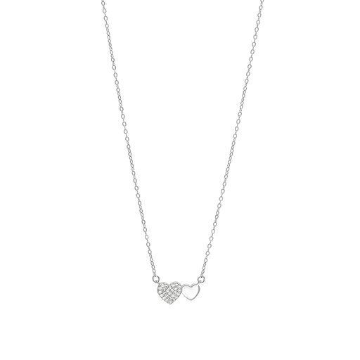 Halsband i äkta silver med hjärtan