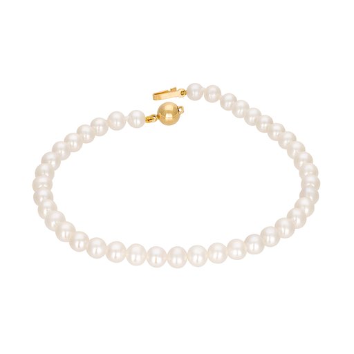 Pärlarmband i 18K guld 19cm