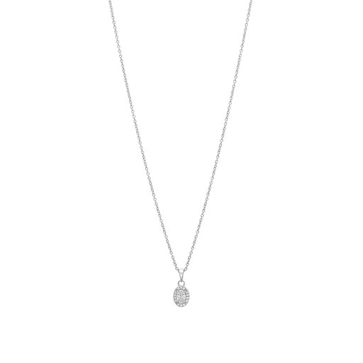 Halsband i äkta silver med glittrande hängsmycke