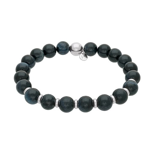 Armband i äkta silver med blå tigeröga 18 cm