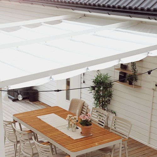 Väggpergola 4x4m RAL9010 (Vit)