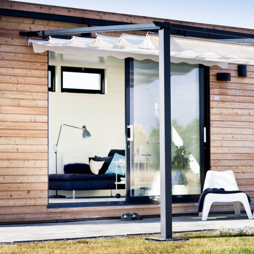 Väggpergola 4x4m Mörk Grå