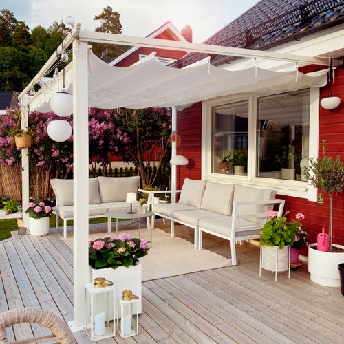 Väggpergola 3x4m RAL9010 (Vit)