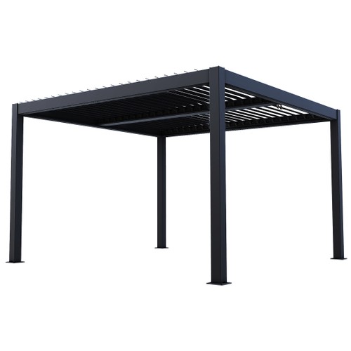 Pergola Tylösand 3x4m Lamelltak RAL7021 (Svartgrå)