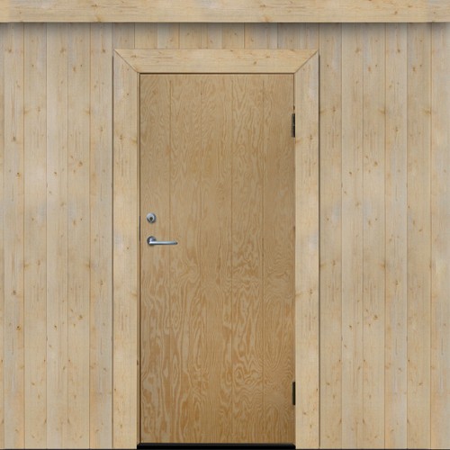 Kallförr. Dörr Ljusdal 8x19 Obeh. Spårfräst Ply. Hö