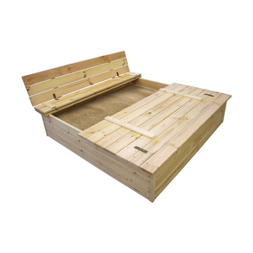 Sandlåda med bänk/lock obeh 140x140 cm FSC (B)