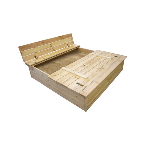Sandlåda med bänk/lock obeh 120x120 cm FSC (B)