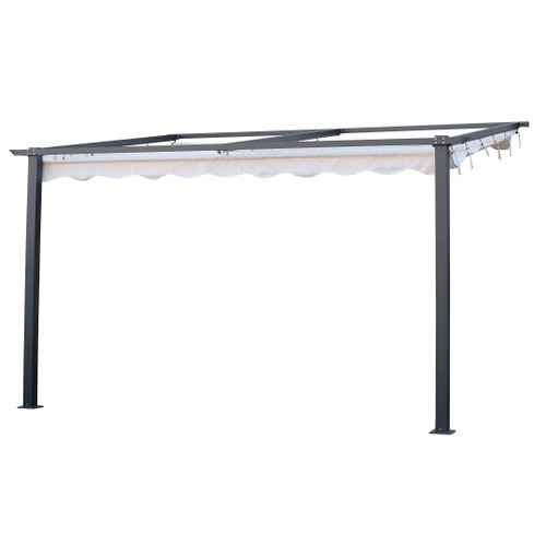 Väggpergola 3x4m Mörk Grå