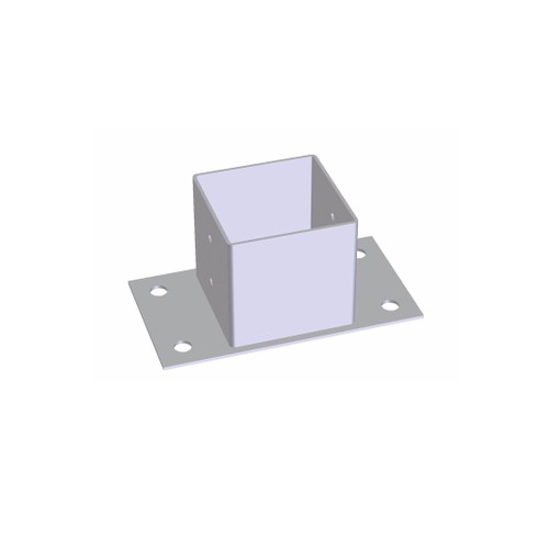 Stolpsko 96x96x70mm Silver/Grå