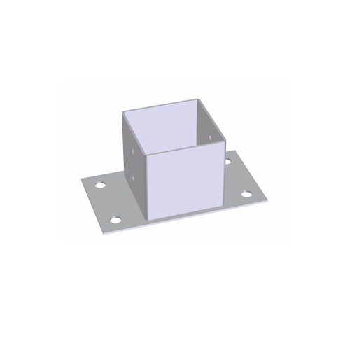Stolpsko 96x96x150mm Silver/Grå
