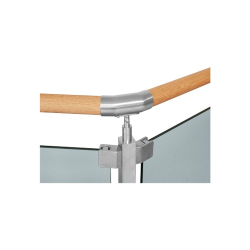 Hörnstolpe Bertil  45° rostfritt stål  SS316 Silver/Grå