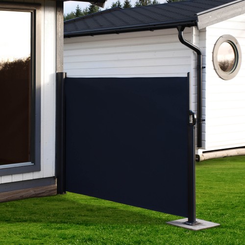 Skärm Utdragbar skärm 300x140 cm svart Skärm Utdragbar skärm 300x140 cm svart Mörk Grå