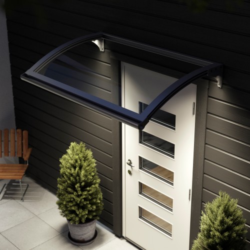 Entrétak LED grå/rökf poly.glas 1500x1000 mm Silver