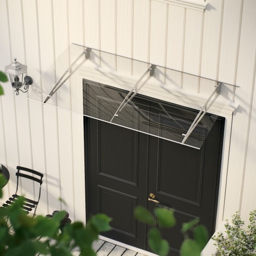 Entrétak silver/klarglas 1800x1000 mm Silver/Grå