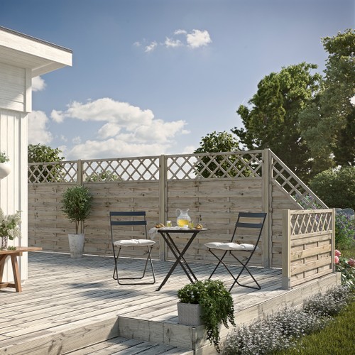 Skärm Original Ella  tryckimp gran 179x89 cm FSC (B) Grönimpregnerad