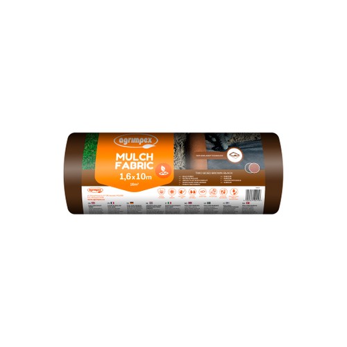 Agrimpex barkduk Dual-Agro 1,6x10 m – brun/svart (50g/m²)