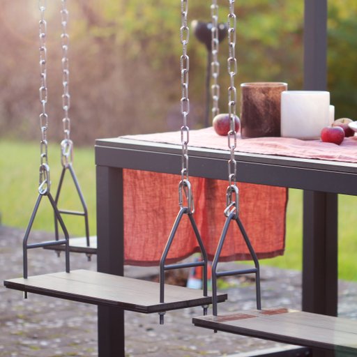 Pergola gunga m. bord 6p. 2200x1400x2100 cm Pergola gunga m. bord 6p. 2200x1400x2100 cm