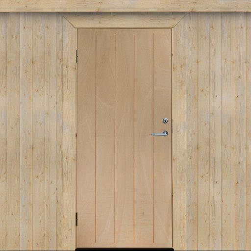 Varmförrådsdörr Ljusdal 9x20 Obeh. Spårfräst Ply. Vä