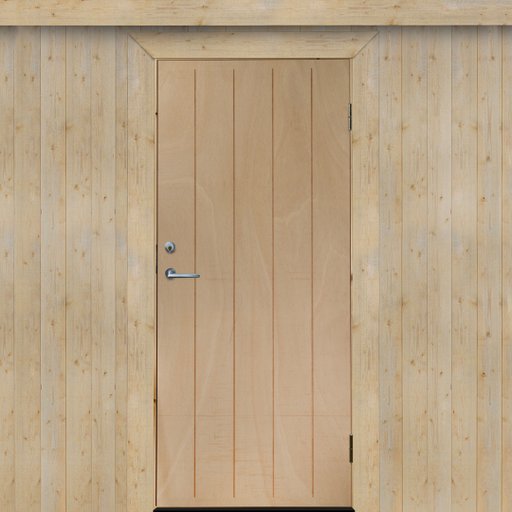 Varmförrådsdörr Ljusdal 9x20 Obeh. Spårfräst Ply. Vä