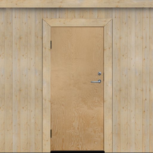 Kallförr. Byggdörr Ljusdal 10x21 Obeh. Slät Ply. Hö