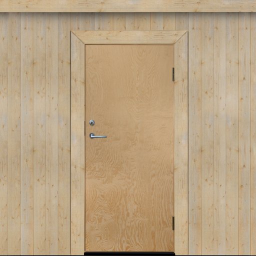 Kallförr. Byggdörr Ljusdal 10x21 Obeh. Slät Ply. Vä