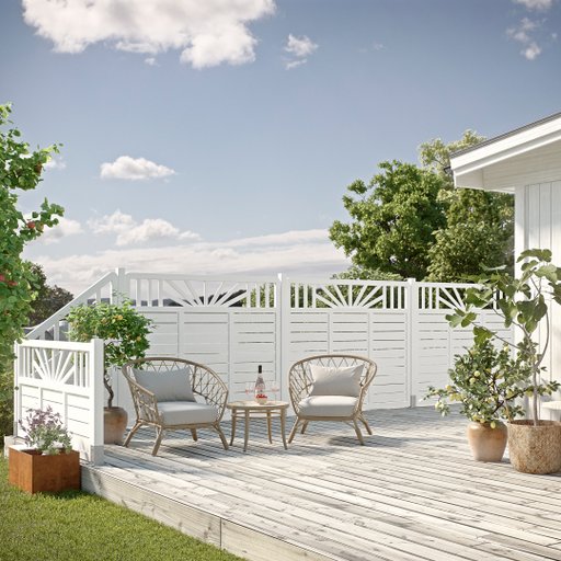 Skärm Rosmarin 2 Vit 90x150/90 cm FSC (B) Skärm Rosmarin 2 Vit 90x150/90 cm FSC (B)