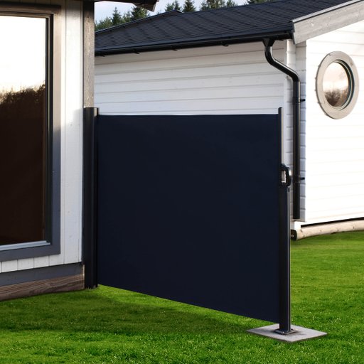 Skärm Utdragbar skärm 300x120 cm svart