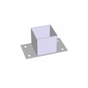 Stolpsko 96x96x70mm Silver/Grå