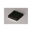 Stolplock Platt 96x96mm Svart