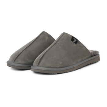 Schaffell-Hausschuhe zum Hineinschlüpfen für Herren Grau