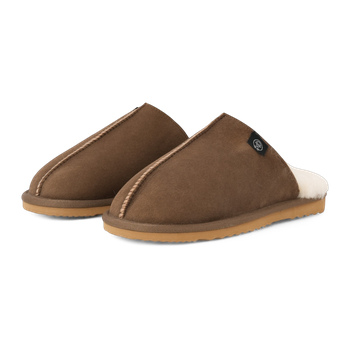 Schaffell-Hausschuhe zum Hineinschlüpfen für Herren Braun