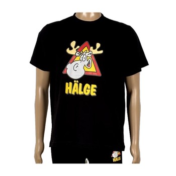 T-Shirt mit Hälge-Druck Schwarz