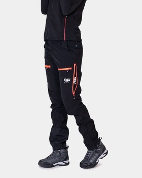 Outdoorhose Stretch Damen, Powerhose - Schwarz / Pink