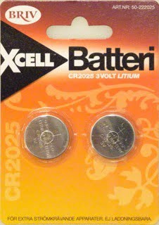 Button cell Lithium battery CR2025 3V 2-pack