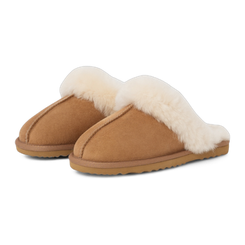 Hausschuhe aus Schaffell zum Hineinschlüpfen Beige