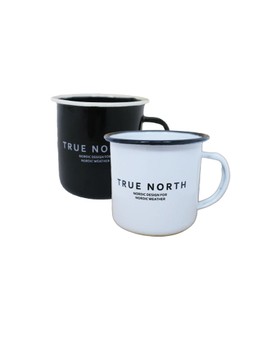 Emaljmugg vit/svart