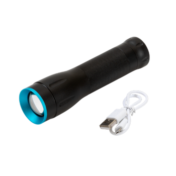 Laddningsbar ficklampa LED 10W Zoom USB Powerbank