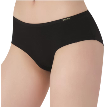 Damen-Hipster-Slip im 1er-Pack, Bambus Schwarz