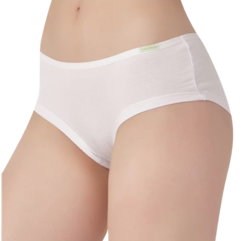 Damen-Hipster-Slip im 1er-Pack, Bambus Weiß