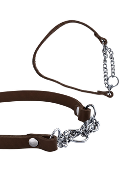 Hundhalsband Läder Halvstryp – Fast Brun