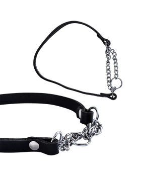 Hundhalsband Läder Halvstryp – Fast Svart